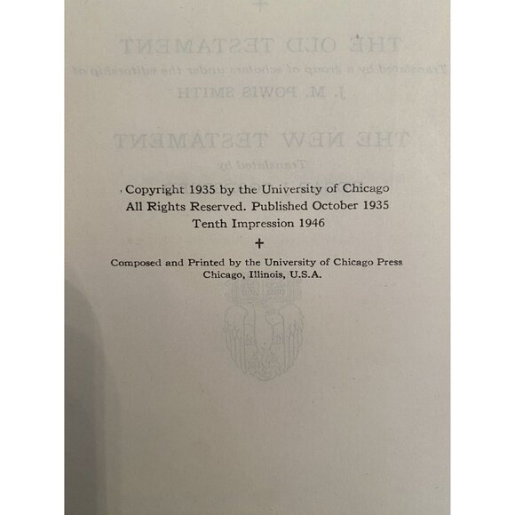 The Bible An American Translation By J.M. Powis Smith & Edgar J. Goodspeed 1935 - Picture 7 of 11